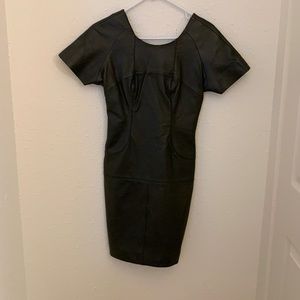 REISS Green Leather Dress